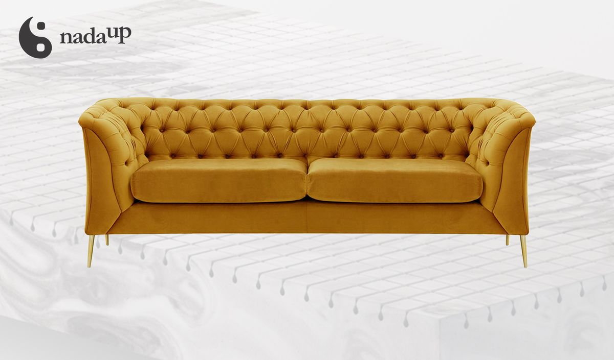 2,5-Sitzer Sofa Chesterfield Modern aus medizinischem Schaumstoff
