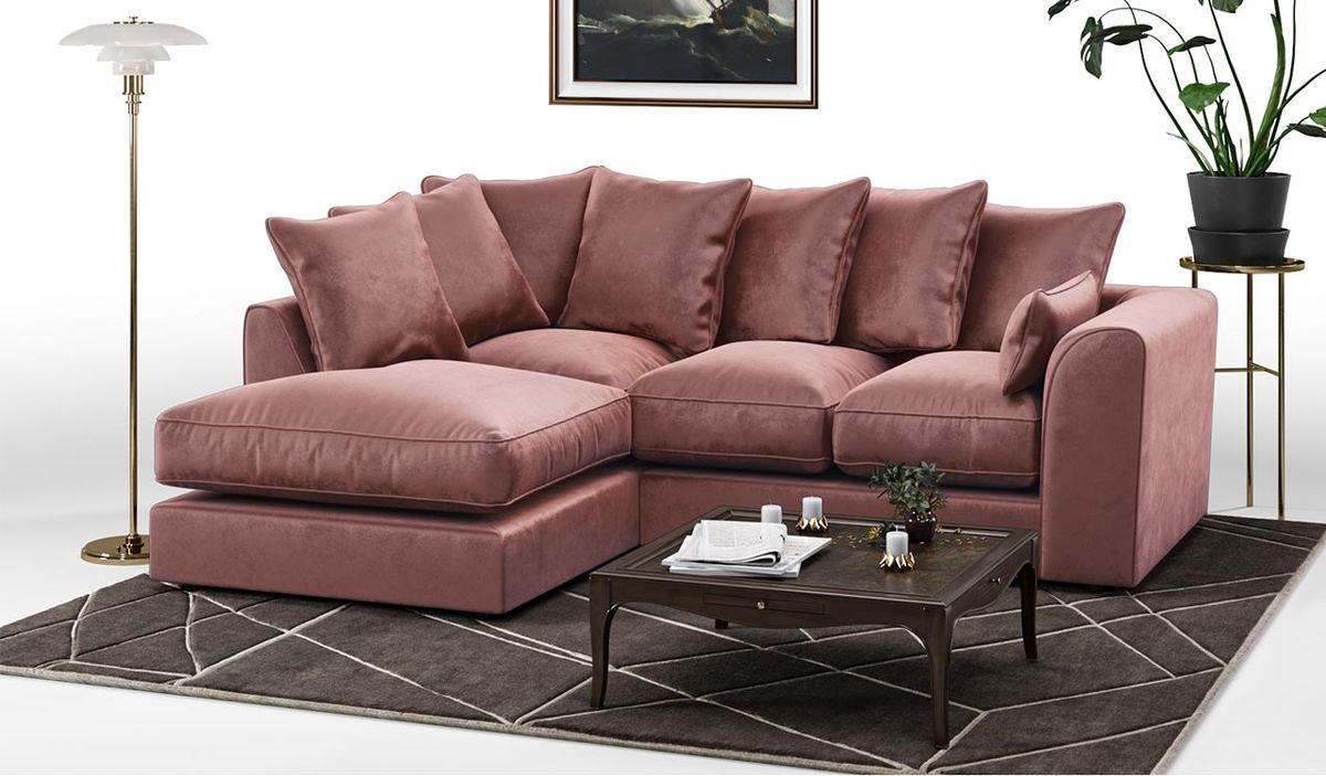 Velvet ecksofa store