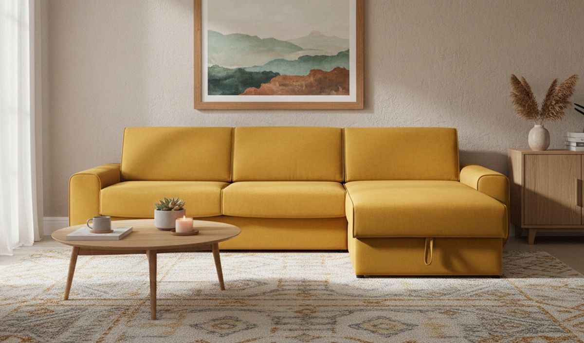 Rechtsseitiges Ecksofa Salsa mit Stauraum