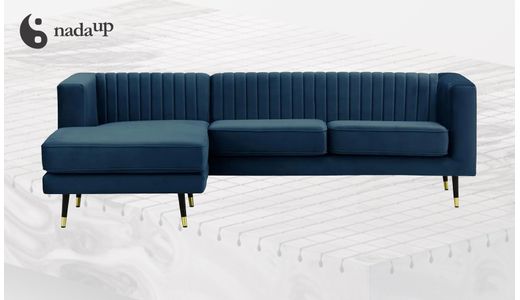 Großes linksseitiges Ecksofa Slender aus medizinischem Schaumstoff Großes linksseitiges Ecksofa Slender aus medizinischem Schaumstoff