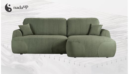 Rechtsseitiges Ecksofa Satell mit Schlaffunktion aus medizinischem Schaumstoff Rechtsseitiges Ecksofa Satell mit Schlaffunktion aus medizinischem Schaumstoff