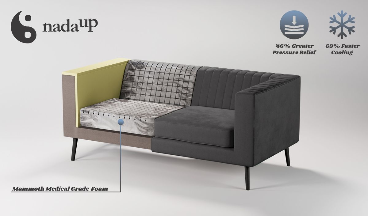 Zweisitzer-Sofa Slender aus medizinischem Schaumstoff