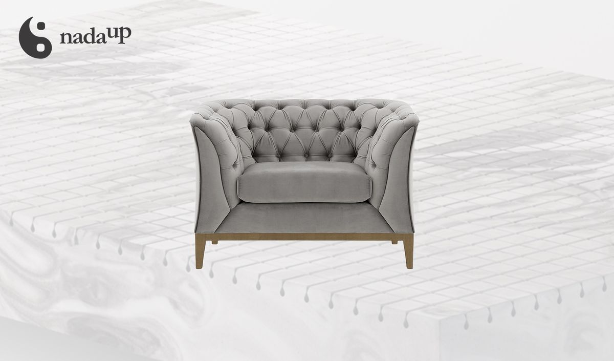 Sessel Chesterfield Modern Wood aus medizinischem Schaumstoff