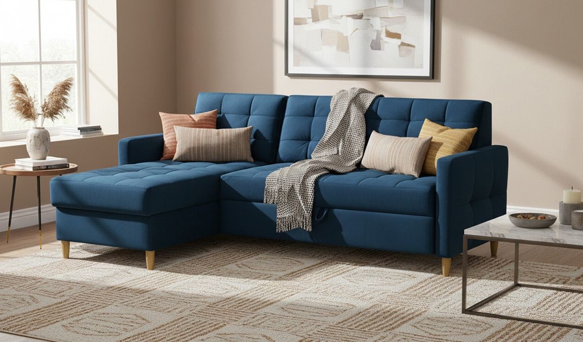 Ecksofa mit Schlaffunktion und Bettkasten Velocity